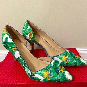 Kelly & Katie Kitten Heel Banana Leaf Heels